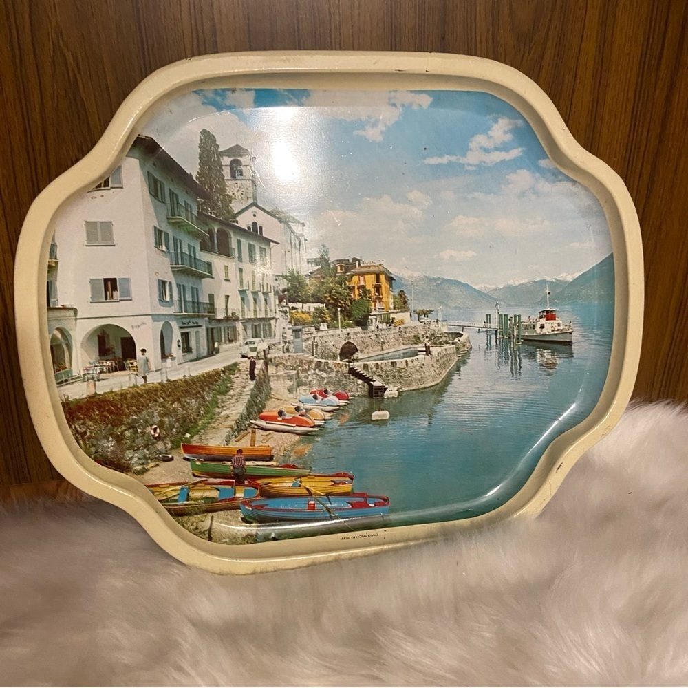 Vintage Woodward’s metal scenic scene tray